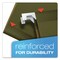 Pendaflex Reinforced Hanging File Folders with Printable 1/5-Cut Tab Inserts - Letter Size/Standard Green (25/Box)